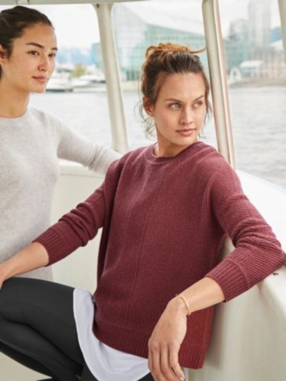 Athleta Wool Cashmere Habitat Sweater M Brick Red